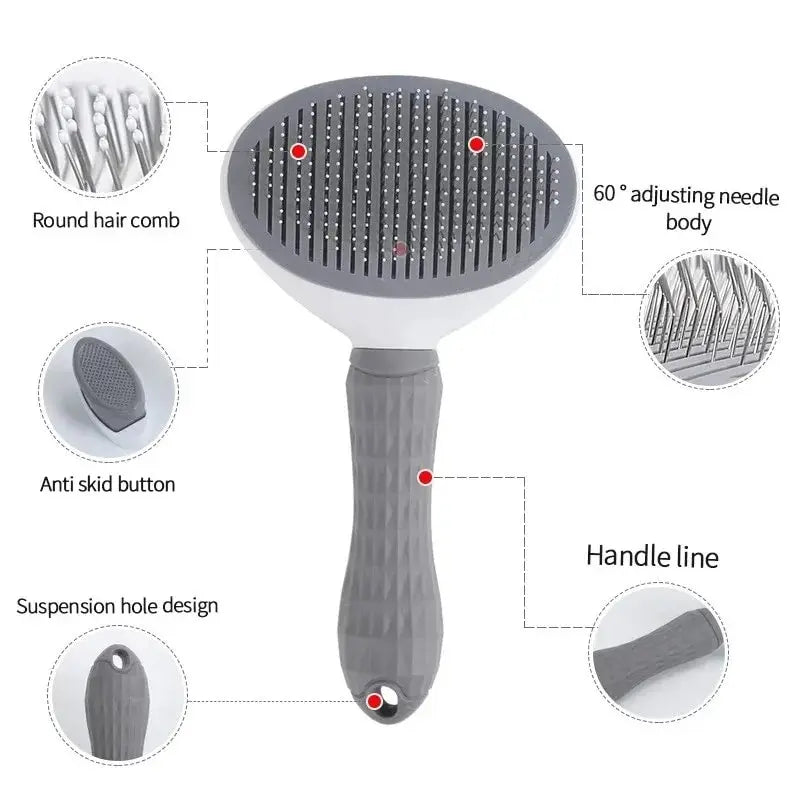 Quick-Clean Pet Grooming Brush